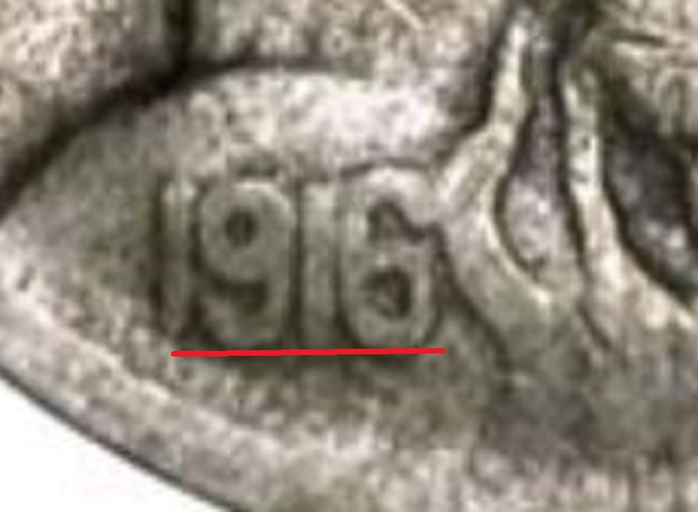 1916-S-5c-Buffalo-Nickel-With-No-Initial-Under-Date-&-Large-Embedded-MM